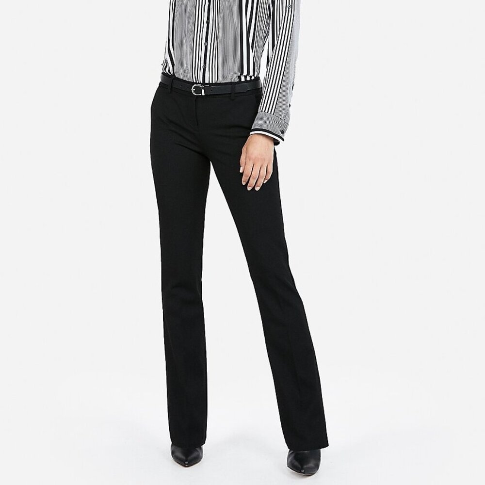 Express Black Mid Rise Boot Cut Columnist Women's Dress Work Pant, Size 8S